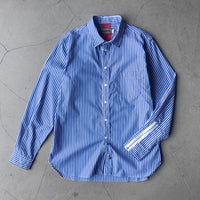 Beautilities Utility Zip Shirt Blue Stripes V2