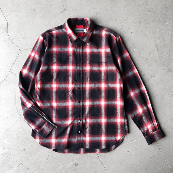 Beautilities Utility Zip Shirt Red Hombre Check V2