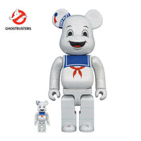 BE@RBRICK Ghostbusters Stay Puft Marshmallow Man WHITE CHROME Ver. 100％ & 400％